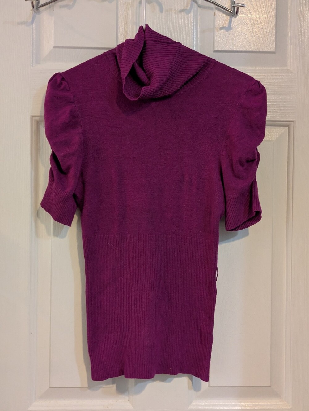 bebe Plum Puff-Sleeve Turtleneck Sweater
